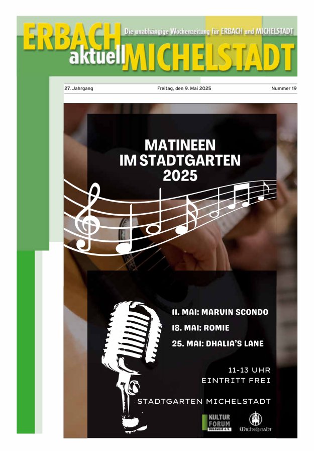 Erbach-Michelstadt aktuell Titelblatt 19/2025
