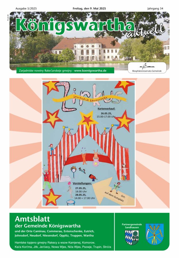 Königswartha aktuell - Amtsblatt der Gemeinde Königswartha Titelblatt 05/2025