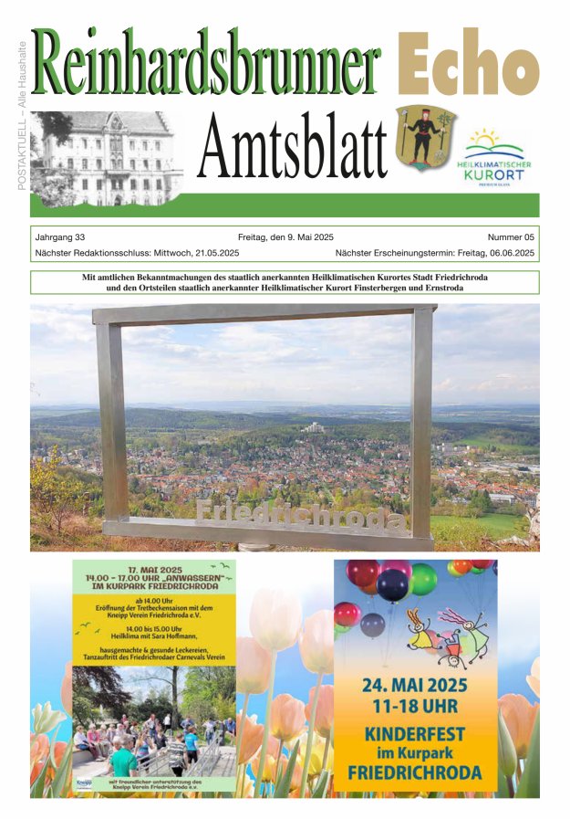 Reinhardsbrunner Echo Titelblatt 05/2025