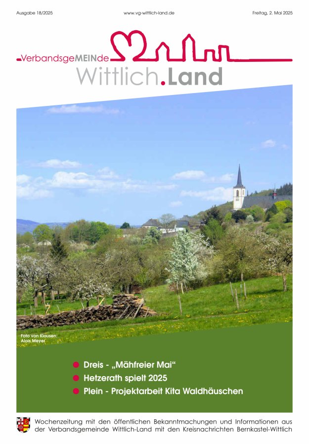 Mein Wittlich.Land Titelblatt 18/2025