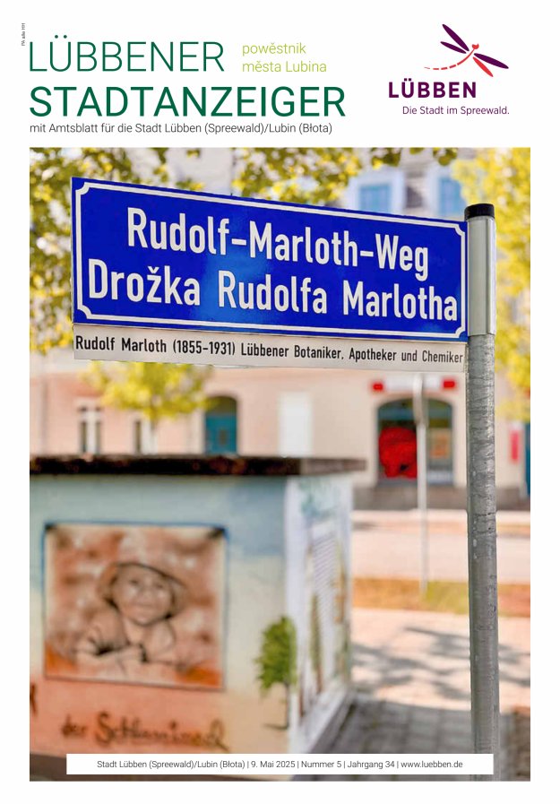 Lübbener Stadtanzeiger mit Amtsblatt für die Stadt Lübben (Spreewald) Titelblatt 05/2025