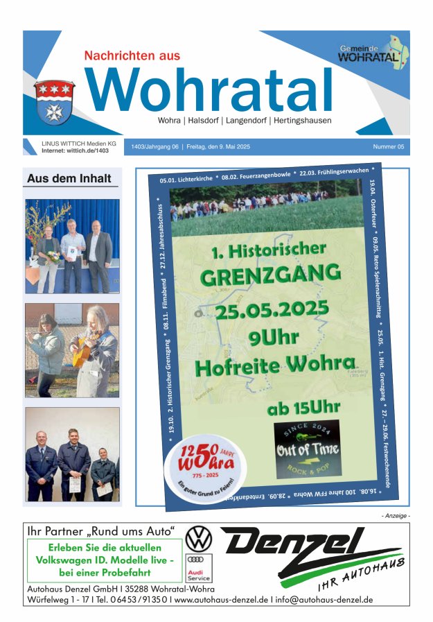 Nachrichten aus Wohratal Titelblatt 05/2025