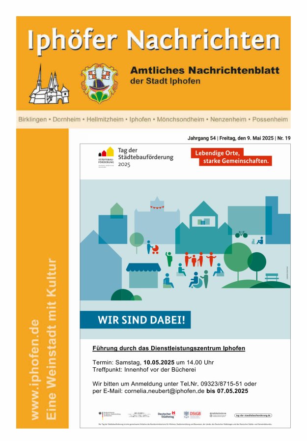 Iphöfer Nachrichten Titelblatt 19/2025