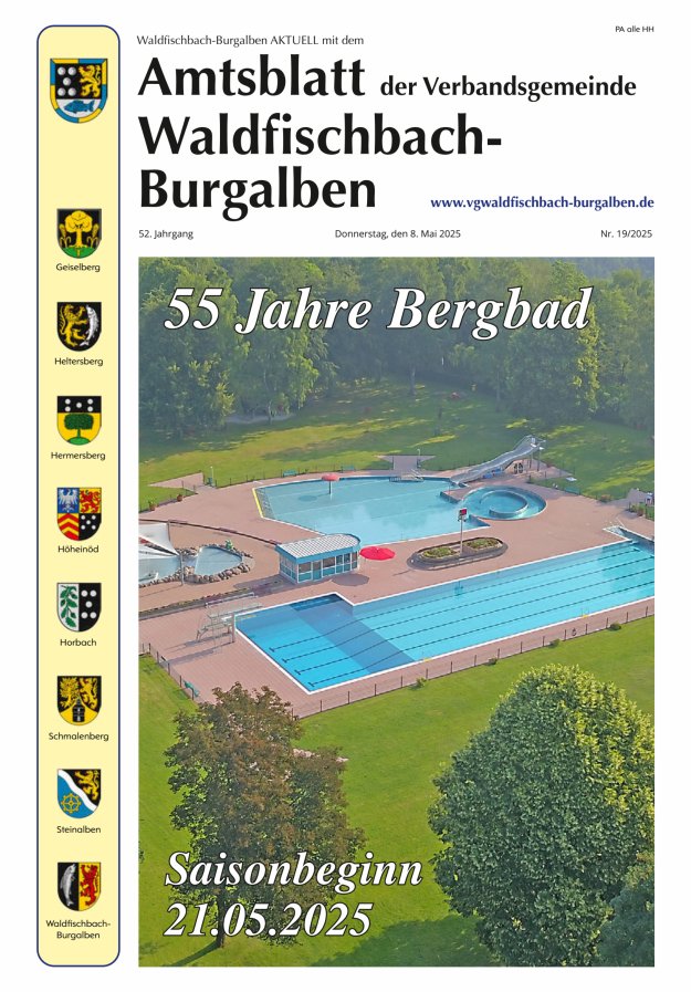 Amtsblatt der Verbandsgemeinde Waldfischbach-Burgalben Titelblatt 19/2025