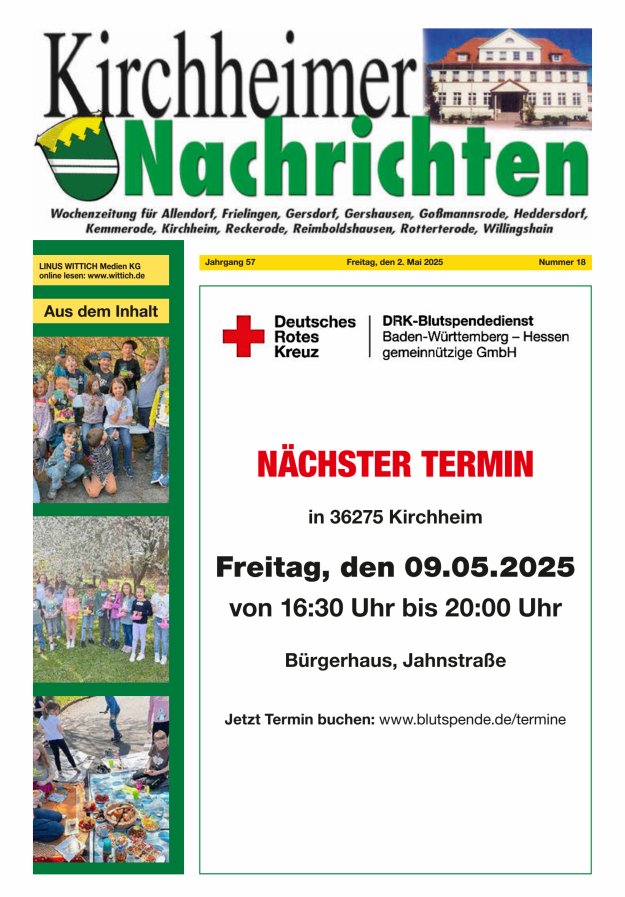 Kirchheimer Nachrichten Titelblatt 18/2025