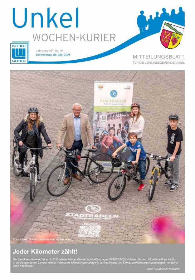 Wochen-Kurier Verbandsgemeinde Unkel Titelblatt 19/2025