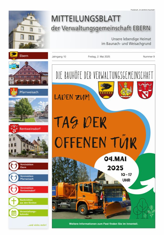 Mitteilungsblatt der Verwaltungsgemeinschaft Ebern Titelblatt 09/2025