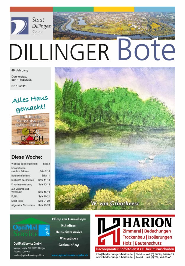 Dillinger Bote Titelblatt 18/2025