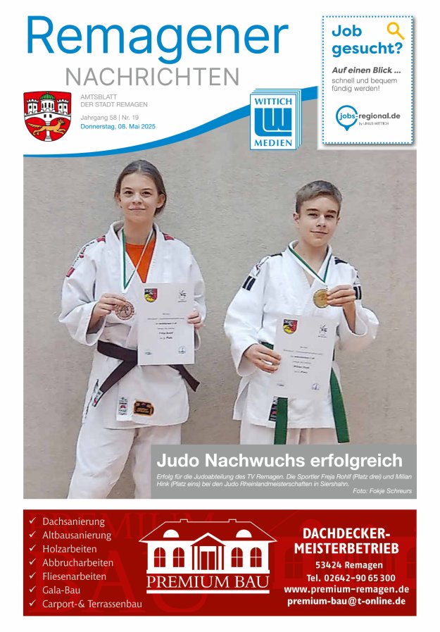 Remagener Nachrichten Titelblatt 19/2025
