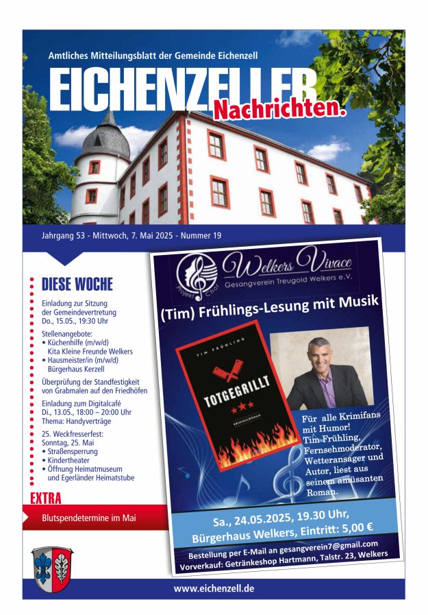 Amtliches Mitteilungsblatt der Gemeinde Eichenzell Titelblatt 19/2025