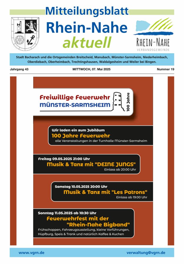 Rhein-Nahe aktuell Titelblatt 19/2025