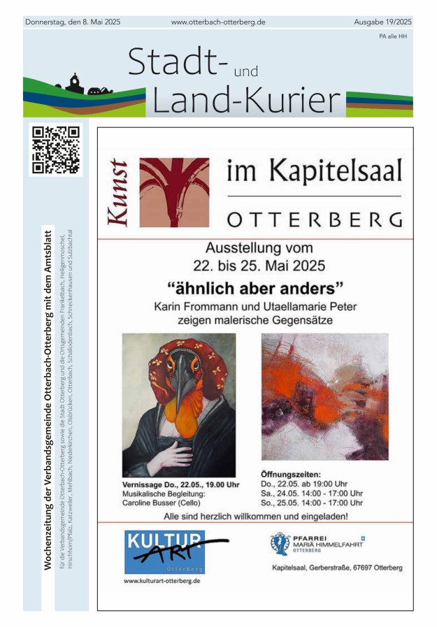 Stadt- und Land-Kurier Otterbach-Otterberg Titelblatt 19/2025