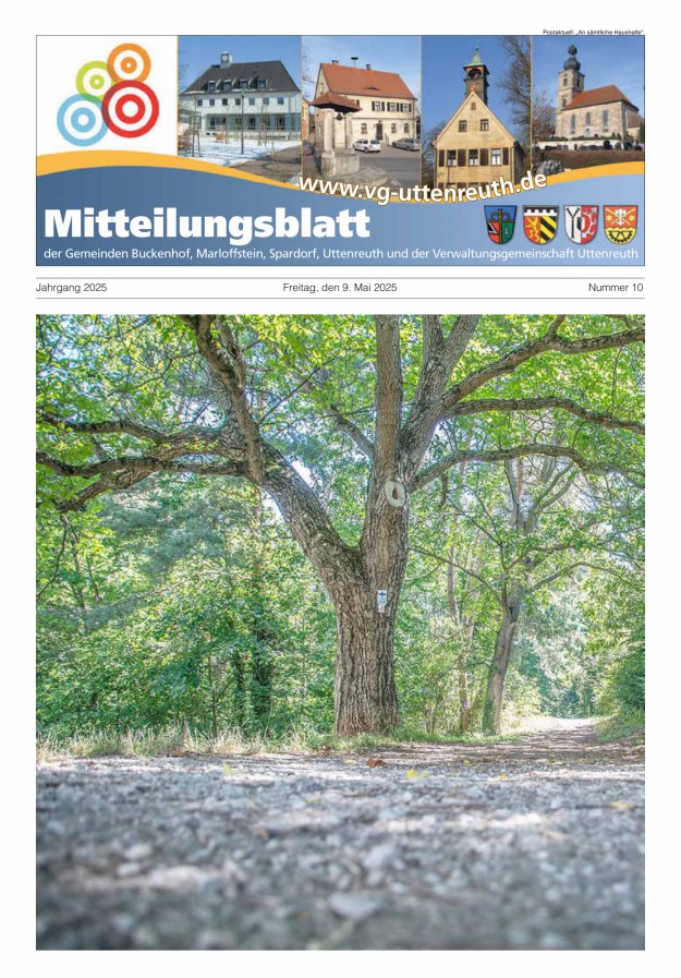 Mitteilungsblatt der Verwaltungsgemeinschaft Uttenreuth Titelblatt 10/2025