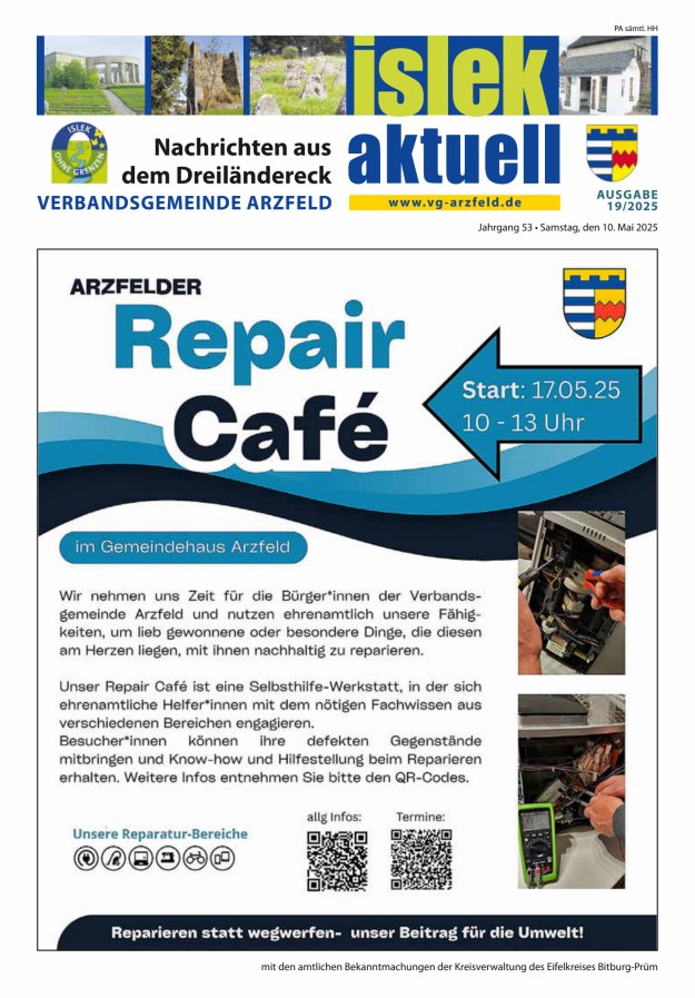 Islek aktuell VG Arzfeld Titelblatt 19/2025