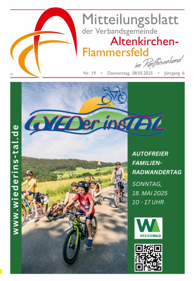 Mitteilungsblatt Verbandsgemeinde Altenkirchen-Flammersfeld Ausg Flammersfeld Titelblatt 19/2025
