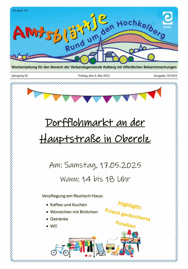 Amtsblättje - Rund um den Hochkelberg Titelblatt 19/2025