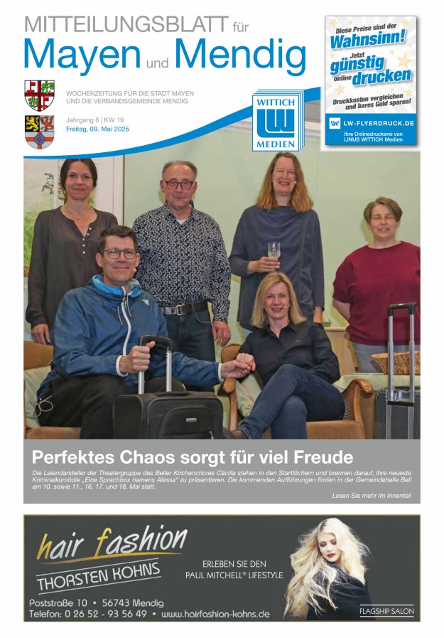 Mitteilungsblatt für Mayen und Mendig Titelblatt 19/2025