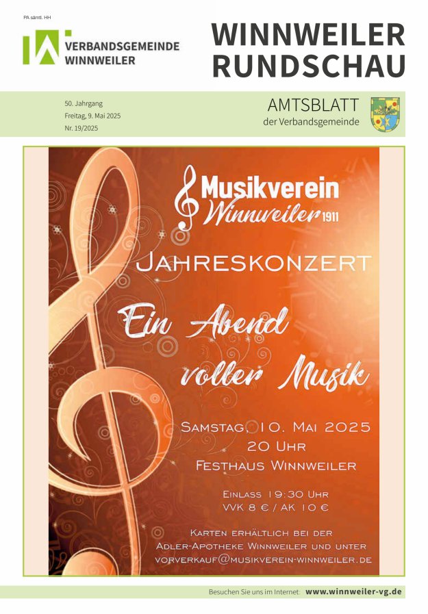 Winnweiler Rundschau Titelblatt 19/2025