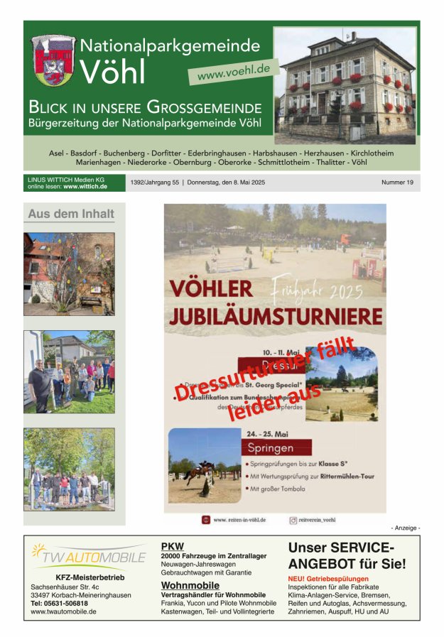 Blick in unsere Grossgemeinde Titelblatt 19/2025