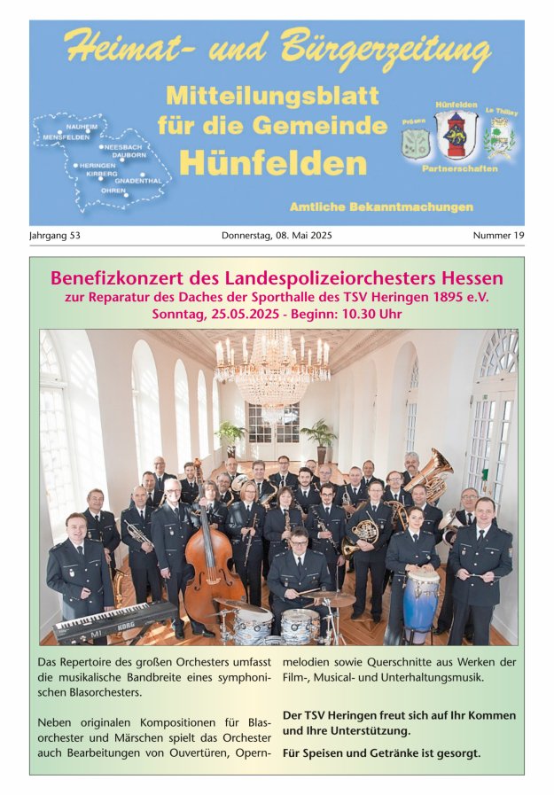 Mitteilungsblatt für die Gemeinde Hünfelden Titelblatt 19/2025