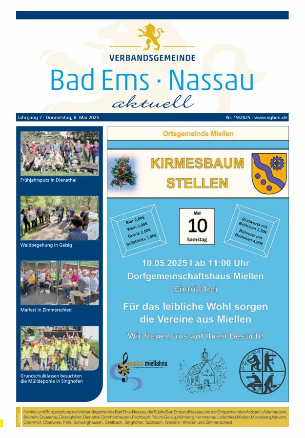 Bad Ems-Nassau aktuell Ausgabe Nassau Titelblatt 19/2025