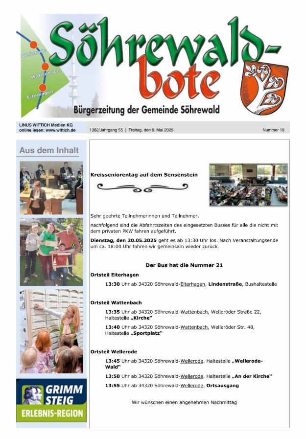 Söhrewaldbote Titelblatt 19/2025
