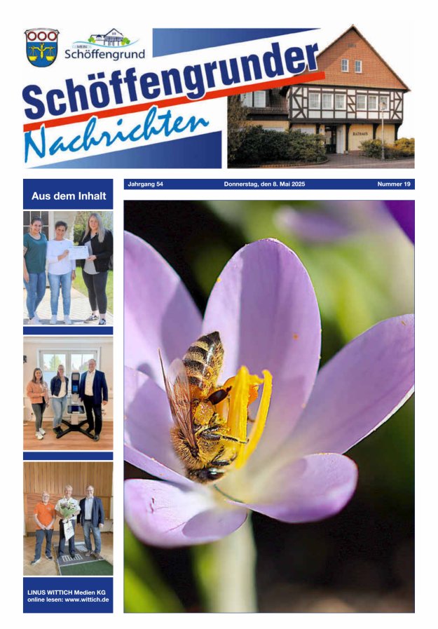 Schöffengrunder Nachrichten Titelblatt 19/2025