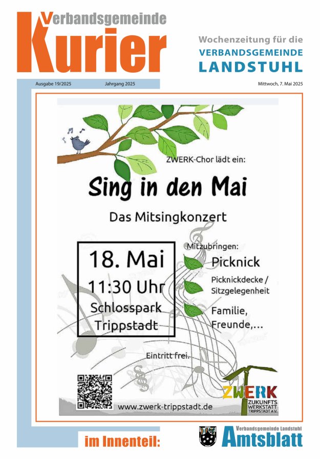 Verbandsgemeinde Kurier Landstuhl Titelblatt 19/2025