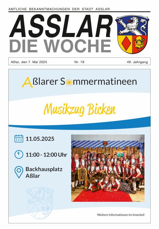 Asslar - Die Woche Titelblatt 19/2025