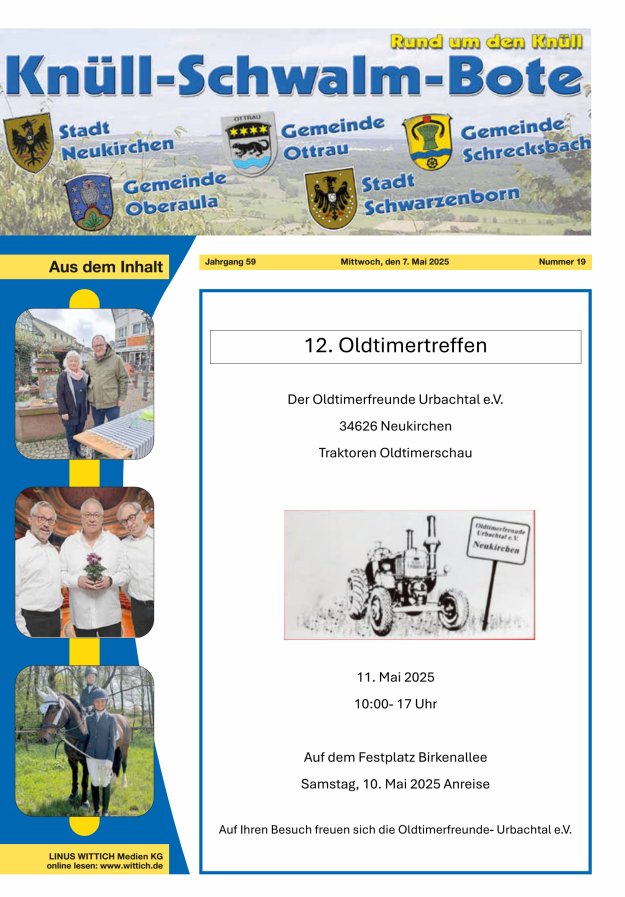 Knüll-Schwalm-Bote Titelblatt 19/2025