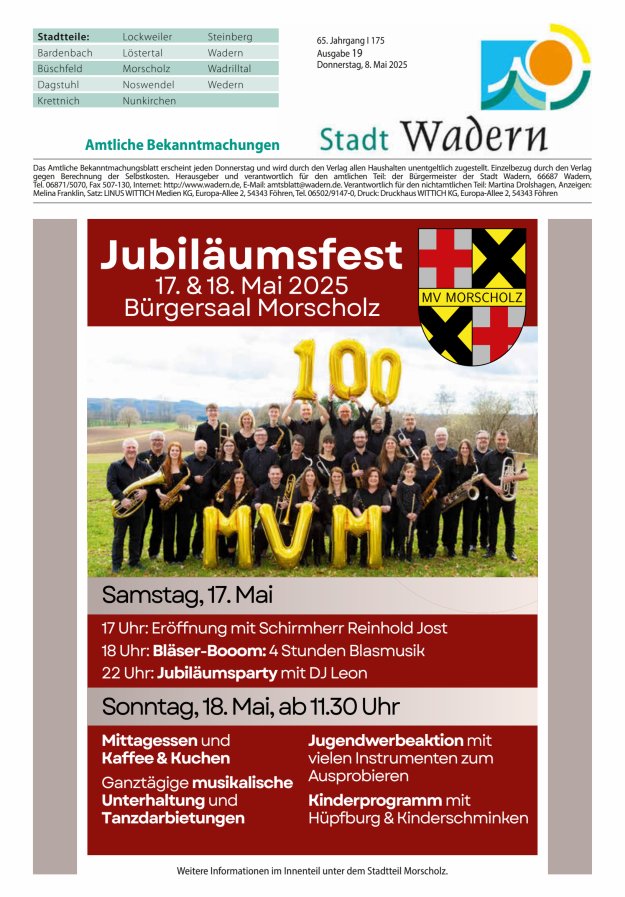 Stadt Wadern Titelblatt 19/2025