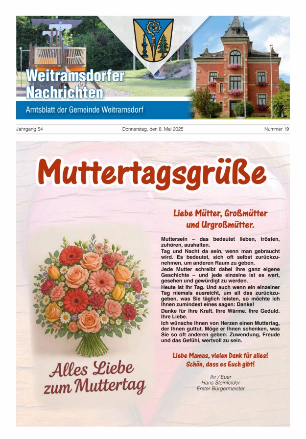 Weitramsdorfer Nachrichten Titelblatt 19/2025