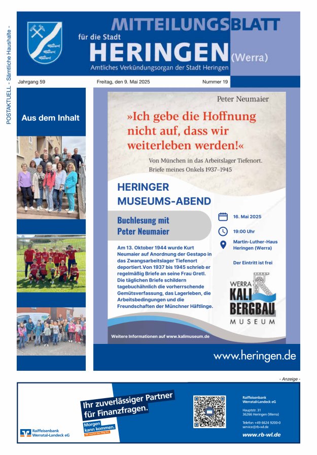Mitteilungsblatt Heringen Titelblatt 19/2025