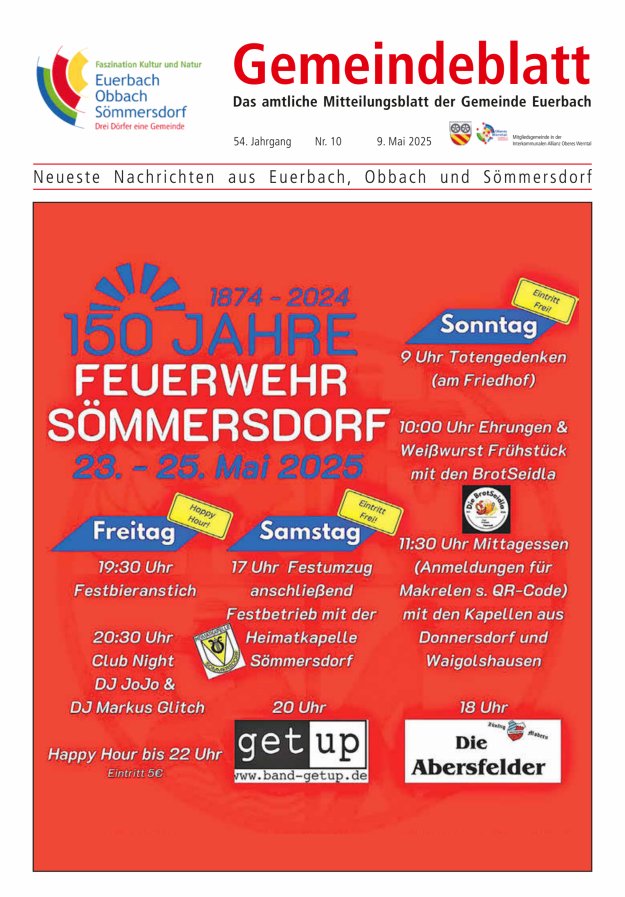 Gemeindeblatt der Gemeinde Euerbach Titelblatt 10/2025