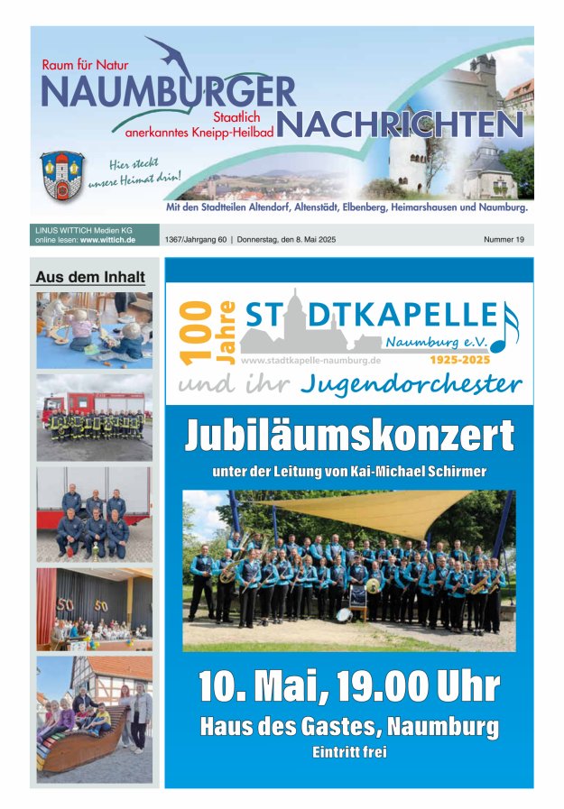 Naumburger Nachrichten Titelblatt 19/2025