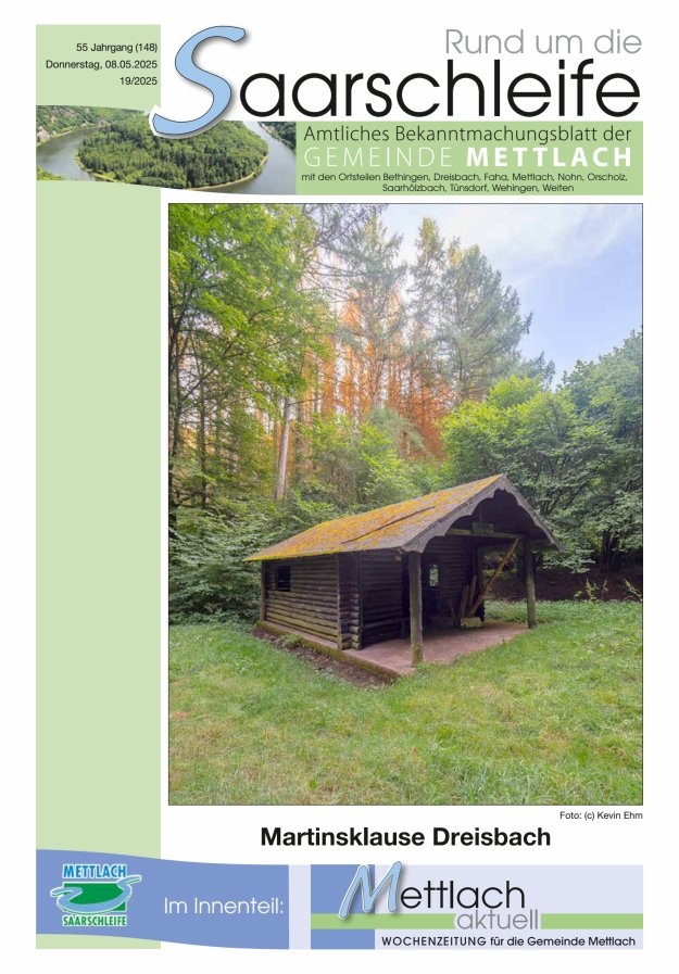 Rund um die Saarschleife Gemeinde Mettlach Titelblatt 19/2025