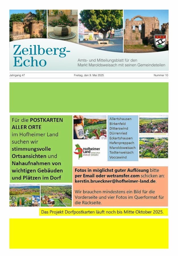 Zeilberg-Echo Titelblatt 10/2025