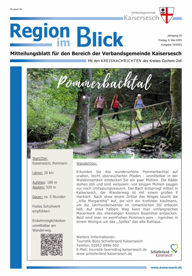 Region im Blick VG Kaisersesch Titelblatt 19/2025