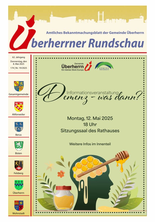 Überherrner Rundschau Titelblatt 19/2025