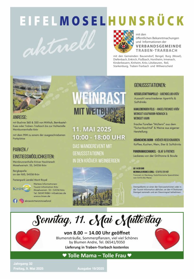 Eifel-Mosel-Hunsrück aktuell VG Traben-Trarbach Titelblatt 19/2025