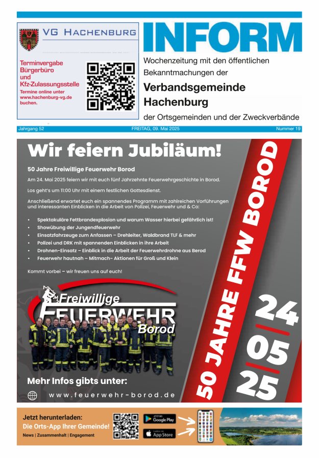 INFORM - Wochenzeitung der Verbandsgemeinde Hachenburg Titelblatt 19/2025