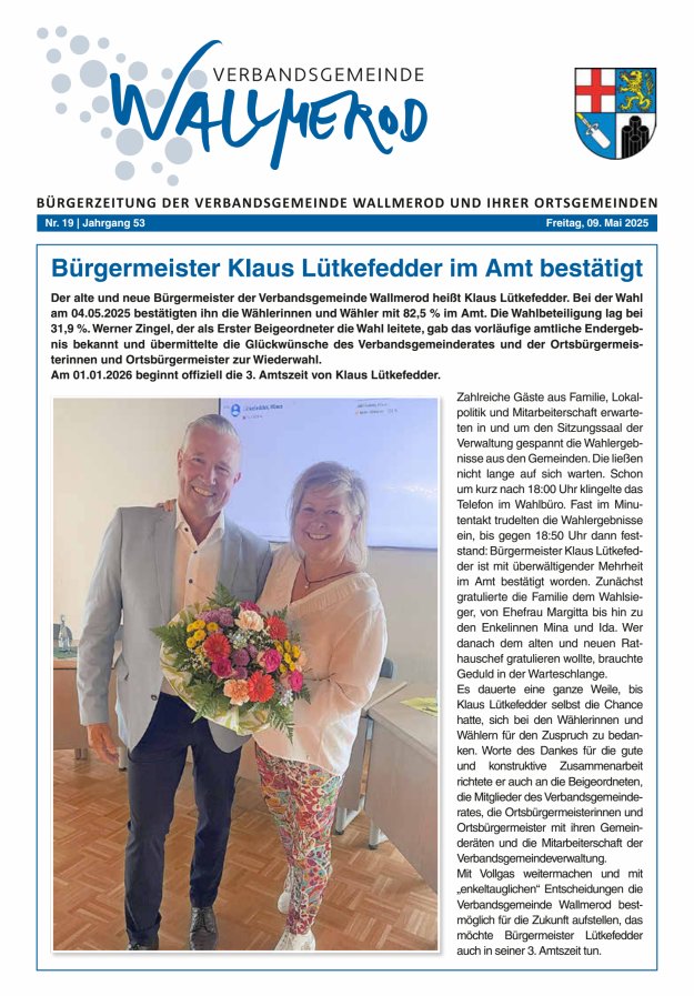 Wir über uns - Verbandsgemeinde Wallmerod Titelblatt 19/2025