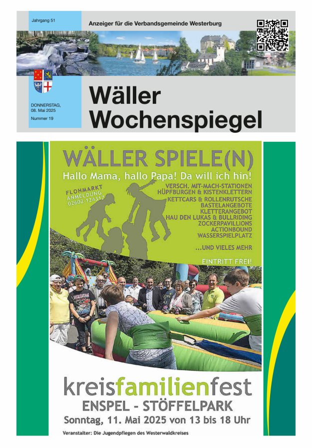 Wäller Wochenspiegel - Anzeiger für die Verbandsgemeinde Westerburg Titelblatt 19/2025