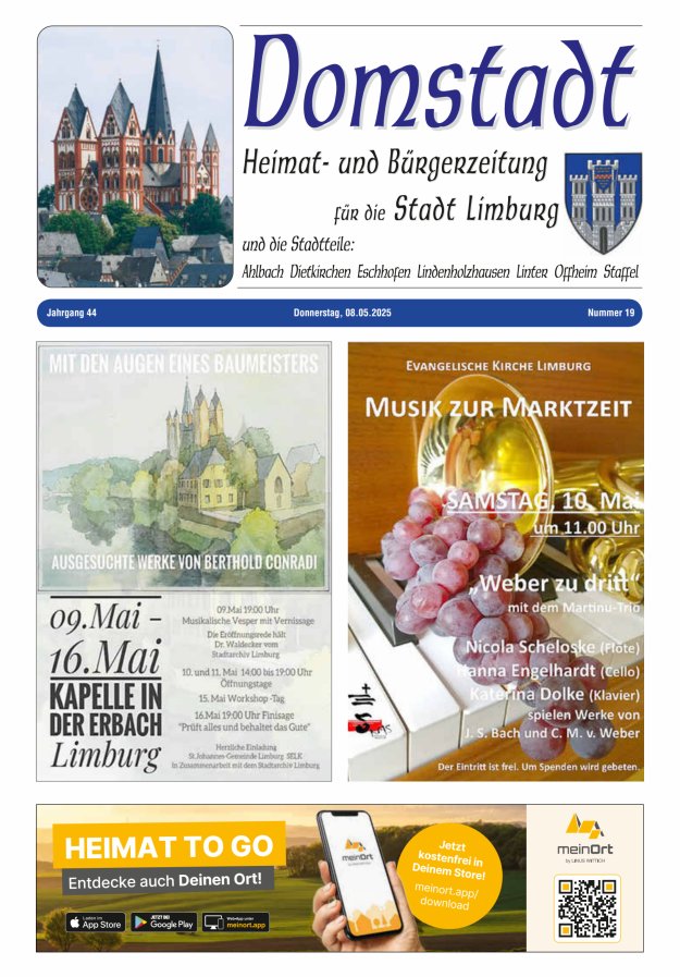 Domstadt - Heimat- und Bürgerzeitung für die Stadt Limburg Titelblatt 19/2025