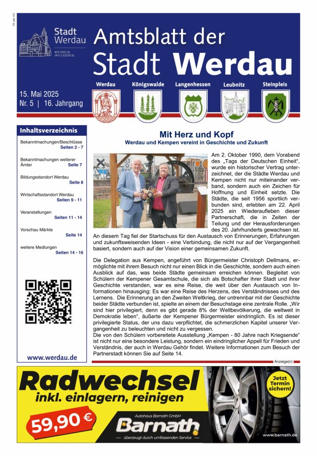 Amtsblatt der Stadt Werdau Titelblatt 05/2025