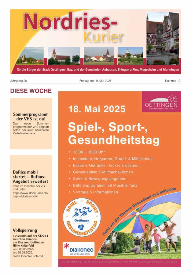 NordRies-Kurier Titelblatt 10/2025