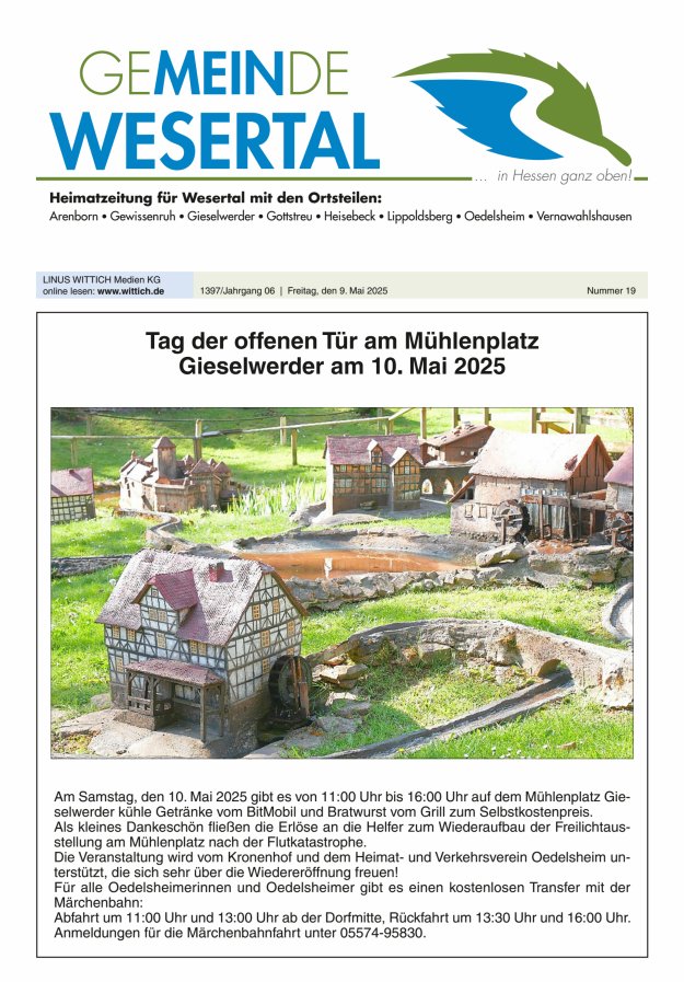 Wesertal Titelblatt 19/2025
