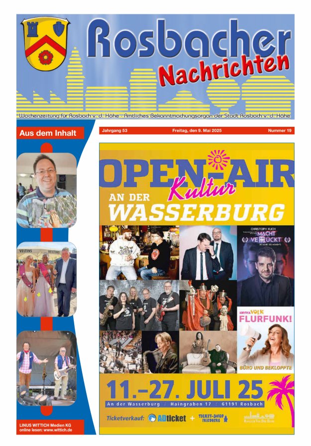 Rosbacher Nachrichten Titelblatt 19/2025
