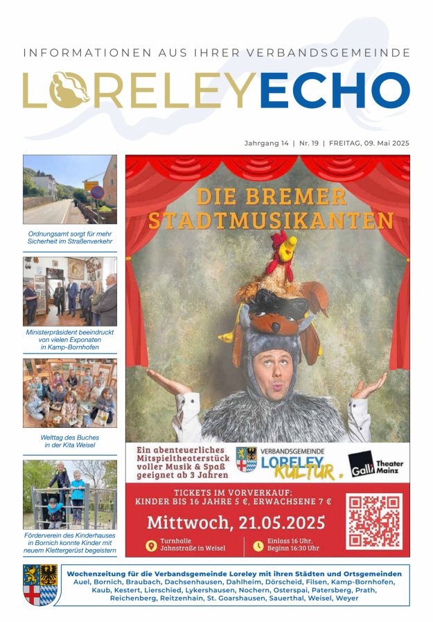 Loreley-Echo - Mitteilungsblatt der Verbandsgemeinde Loreley Titelblatt 19/2025