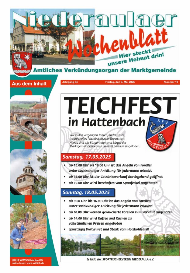 Niederaulaer Wochenblatt Titelblatt 19/2025